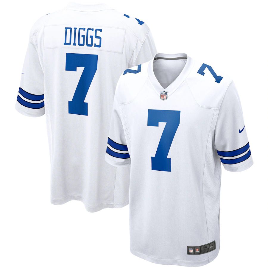 Men Dallas Cowboys 7 Trevon Diggs Nike White Game NFL Jersey